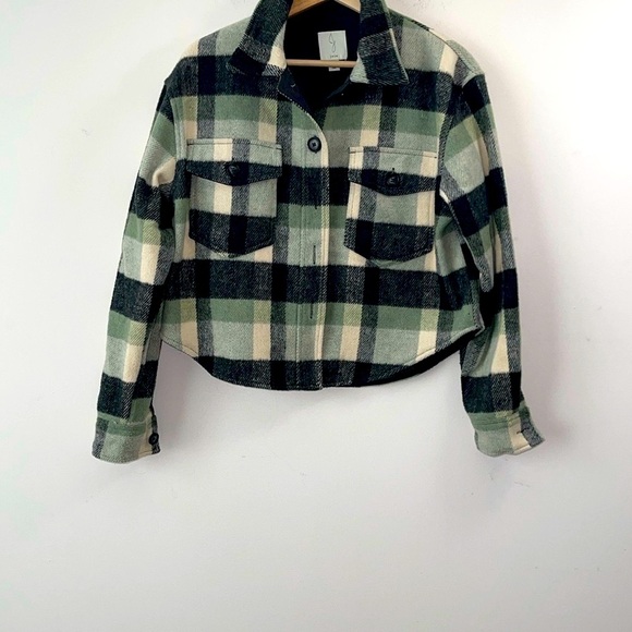 Joie Green and Black Utility Jacket Contemporary Design - Picture 4 of 11